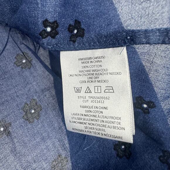 Joie Multi Alain Floral Semi-Sheer Long Sleeve Shirt Blue Size Small NWT - Picture 10 of 12